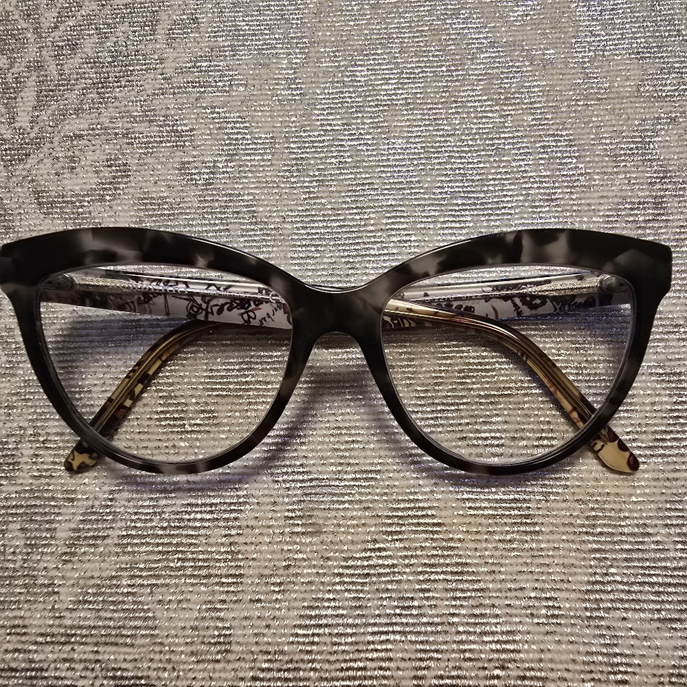 Burberry Black and Gray Cat-Eye Glasses